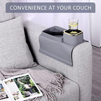 HMASYO Couch Cup Holder Tray – Weighted Silicone Sofa Armrest Organizer Table with Anti-Spill Coaster, Easy Reach for Drink, Snacks, Remote & Phone, Non-Slip Base, Easy Clean - Image 3