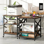METYERRY 23.6"x23.6" Large Printer Stand with Power Outlet, 3 Tier Cart - Image 2