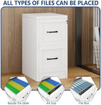 Ckzbx 2 Drawer File Cabinet with Lock, Narrow Vertical Filing Cabinet, Under Desk File Cabinets,White Metal Dresser Cabinets for Home Office,Fit Letter/A4/Legal Size File - Image 6