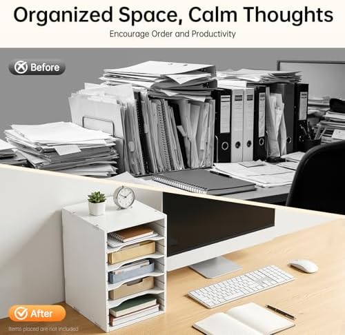 Mail Organizer Countertop, 11 Compartments Literature Organizer, Student Mailboxes for Classroom, Mail Sorter for Office (White) - Image 3