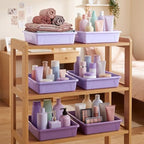 Novabright 6 Pack Purple Letter Size Flat Storage Organizer Trays Bins - Image 4