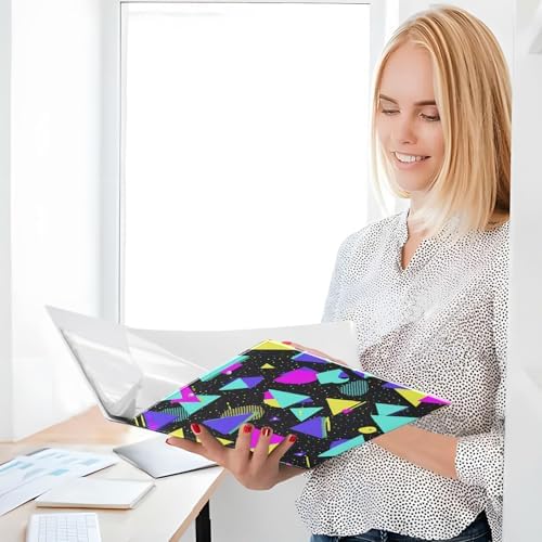 Retro 80s 90s Neon Colors (4) Round Ring Binders 1.5 Inch 3 Ring Binder with Clipboard Holds 200 Sheets Office Home School - Image 7