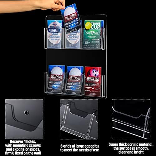 Eersida Acrylic Brochure Pamphlet Holder Brochure Display Stand, 6 Pockets - Image 4