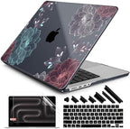 DONGKE Compatible with MacBook Pro 16 Inch Case (2026-2021 Release, M5 M4 M3 M2 M1 Pro/Max Chip), Plastic Hard Shell Cover with Keyboard Cover & Screen Protector for MacBook Pro 16", Dahlia Flowers by DONGKE