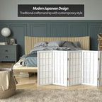 2 ft. Short Desktop Window Pane Shoji Screen - White - 5 Panels - Image 3