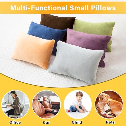 1 MIDDLE ONE 2 Pack Small Pillow, Memory Foam Mini Pillow 11 X 7 Inches for Travel, Sleeping, Nap and Neck, Knee, Lumbar Support, Tiny Cushion for Pet, Dogs (Dark Purple) - Image 5