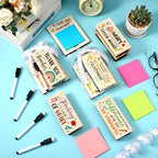 Kosiz 31 Pcs Back to School Teacher Gifts Bulk, Including 6 Thank You Wood Chalkboard Erasers with Markers 6 Note Sticky 6 Wooden Note Holder Measuring Tape for First Day of School Classroom Favor - Image 5