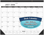 Desk Calendar 2026-2027 - Large 18-Month Monthly Desk Pad, July 2026 to December 2027, 22" x 17" Calendar with Thick Paper, Golden Hanging Holes & To-Do List for Home and Office by Wabhas