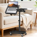 Portable Rolling Over Bed Laptop Desk, Adjustable Height and Tilt for Home by Unlockyourhomestoragelife