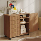Bestier Office Storage Cabinet with 5 Drawer Adjustable Shelf, Brown by Bestier