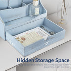 RebeeVision Mail Organizer: Wood Desk Organizer with 4-Slot for Office,Blue - Image 5