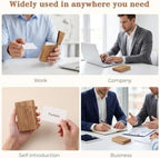 3-Pack Wood Business Card Holder, Walnut, for Desk or Pock - Image 5