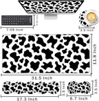 Keyboard Wrist Rest and Mouse Pad with Wrist Support Set Ergonomic Coaster,Memory Foam,Easy Typing Pain Relief,Large XL Desk Mat 31.5"x 11.8",Cow Print - Image 2