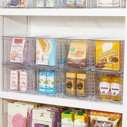 Vtopmart 8 Pack Stackable Clear Pantry Storage Drawers, Large - Image 4