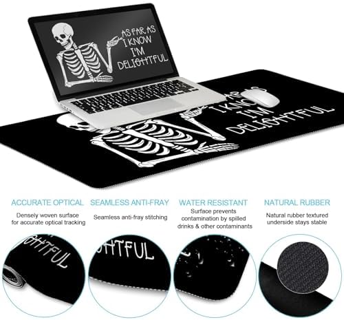 LIMKRIAN Ergonomic Mouse Pad with Wrist Rest Desk Mat Set, Skeleton Decor - Image 5