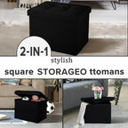 LINMAGCO Ottoman with Storage Small Foot Rest Stool Under Desk Stool Short Folding Footrest for Living Room Bedroom Home Office Dorm Dark Black 17X13X13IN - Image 7