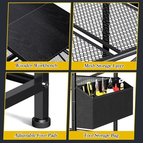 3 Tier 3D Printer Stand with Filament Rack & Detachable Tool Storage Bag - Image 5