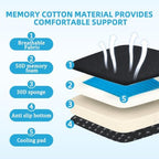 MINUPWELL 6" Gel Seat Cushion Extra Thick, 2 Layers Memory Foam Adult Booster Seat Cushion, Thick Wheelchair Cushions, Thick Adult Booster seat Chair Cushion for Car Seat - 18x16x6in -（Black） - Image 3