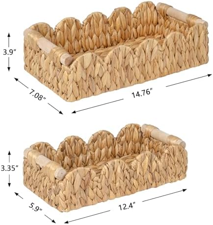 Kriitools Scalloped Toilet Paper Storage Basket, Farmhouse Home Decor - Image 3