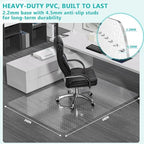 Office Chair Mat for Low Pile Carpet, Clear Heavy Duty Chair Mat with Lip - Image 2