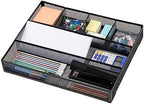 Mind Reader 6-Compartment Drawer Organizer, Metal Mesh Desk Organizer for Office, Kitchen, Utensils, Supplies, Set of 2, Black - Image 5
