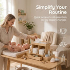 Diaper Organizer with Drawer, Wooden Changing Table Organizer - Image 5