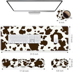 Ergonomic Keyboard Wrist Rest & Mouse Pad Wrist Rest Set, Large XXL Gaming Desk Mat 31.5"x 11.8" with Memory Foam, Easy Typing Pain Relief for Office & Home, Cow Print - Image 2