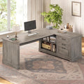 SEDETA Farmhouse 61" Executive Office Desk with Drawers for Home Office by SEDETA