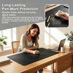 Leather Desk Pad Protector, Office Desk Mat, Large Mouse Pad, Non-Slip PU Leather Desk Blotter, Waterproof Laptop Desk Writing Pad for Office Work/Home/Decor (15.5" x 47", Black) - Image 6