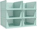 Pinkpum Green Boy Closet Organizers and Storage Stackable Plastic Drawer Basket for Clothing Stackable Storage Bins Shelf Storage Container for Rv Closet Wardrobe Bedroom Bathroom Playroom Man 6 Pack by Pinkpum