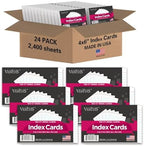 WritePads Index Cards Bulk, 2400 Flash Cards (24 Packs of 100), Wide Ruled Notecard, Blank Back Note Cards, Lined Flashcards for Studying School Home and Office, Made in USA (4x6) by WritePads
