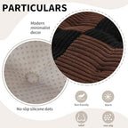 Office Stacking Chair Cushions 4 Pack, Corduroy High Density Foam Kitchen Seat Cushions with Ties, Square 17" x 17" Indoor Non-Slip Dining Chair Pads, Black+ Brown, 4pcs - Image 5