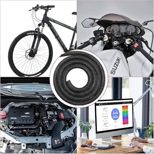 Automotive Wire Loom High Temperature Braided Wire Loom, Split-Sleeve Heat Resistant Wiring Loom Cord Cover for Harness Wires, Self-Wrapping Heavy Duty Sheathing Cable Management (1/4"-30Feet) - Image 6