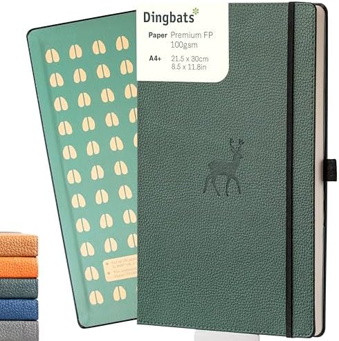 Dingbats* - Wildlife Dotted Extra Large A4 Notebook - PU Leather Hardcover Journal for Work, Writing - Pocket, Elastic Closure, Pen Holder, Bookmark by DingbatsNotebooks