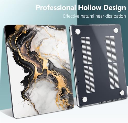 DONGKE Compatible with MacBook Pro 16 Inch Case (2026-2021 Release, M5 M4 M3 M2 M1 Pro/Max Chip), Plastic Hard Shell Cover with Keyboard Cover & Screen Protector for MacBook Pro 16", Abstract Marble - Image 4