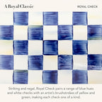 MACKENZIE-CHILDS Enamel Recipe Box, Blue-and-White Royal Check - Image 3