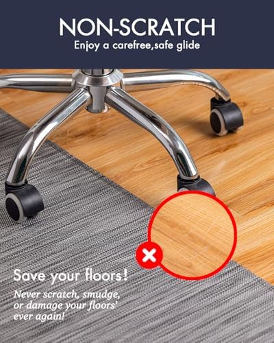 BARoyal Office Chair Mat for Hardwood Floor Under Desk Computer Rolling Chair Mat for Wood/Tile Floor Non-Slip Heavy Duty Desk Rug PVC Plastic Hard Floor Protector 30" x 48"(Gray) - Image 2