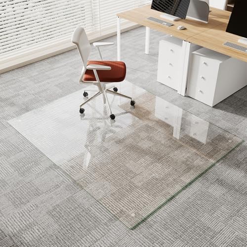 Koonmi Glass Chair Mat for Carpet, 54"x72" Thick Office Chair Mat by KOONMI