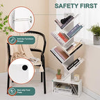 Yoobure Tree Bookshelf, 6 Tier Small Book Shelf Retro Floor Standing Bookcase, Wood Book Storage Organizer Rack, Tall Narrow Bookshelves for Corner/Bedroom/Living Room/Home Office, White - Image 5
