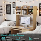 37 Inch Natural Wood Desk Hutch Dorm Top Only With Felt Board For College - Image 6