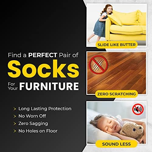 Chair Leg Socks 48/80 Pcs Black Furniture Leg Covers Floor Protectors - Image 5