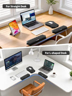 2-in-1 L-Shaped Desk Elbow Pads & & Mouse Pad Set with Wrist Rest, Black - Image 5