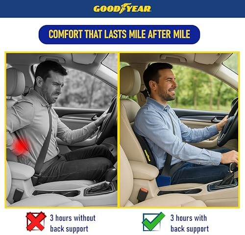 Goodyear Lumbar Support Pillow for Office Chair and Car Seat - Memory Foam Lumbar Pillow & Back Brace Support Posture Corrector, Lower Back Pain Relief - Image 5