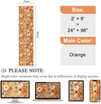 DUKINO 2x8 Washable Runner Rug, Floral Non Slip Kitchen Runner Rug, Orange - Image 2