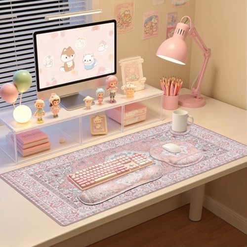Mousepad Set，Keyboard Mat+Wrist Support Mouse Pad+Wrist Rest Pad+Coaster - Image 7