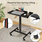 28 inch Mobile Laptop Desk, Portable Sit Stand Cart with Wheels - Image 5