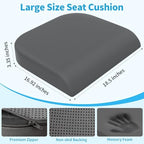TranquilRelax XL Memory Foam Seat Cushion for Office Chair, 3.35-Inch, Gray - Image 3