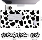 Keyboard Wrist Rest+Mouse Wrist Pad+Desk Pad Set,Memory Foam Ergonomic Easy Typing Pain Relief for Computer Laptop Office Home - Cow Pattern - Image 4