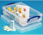 Really Useful Box 4 Liter Plastic Stackable Storage Container w/Snap Lid & Built-In Clip Lock Handles for Home & Office Organization, Clear (3 Pack) - Image 7