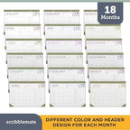 2026 Desk Calendar 17x12 Bulk Runs Until June 2027 Work Calendar with To-do List & Notes 18 Months With Plastic Cover Table Calendar 2026-2027 Desk Calendar With Protective Cover Bulk Planner for Home School Office (Light Green, 6 Pack) - Image 6